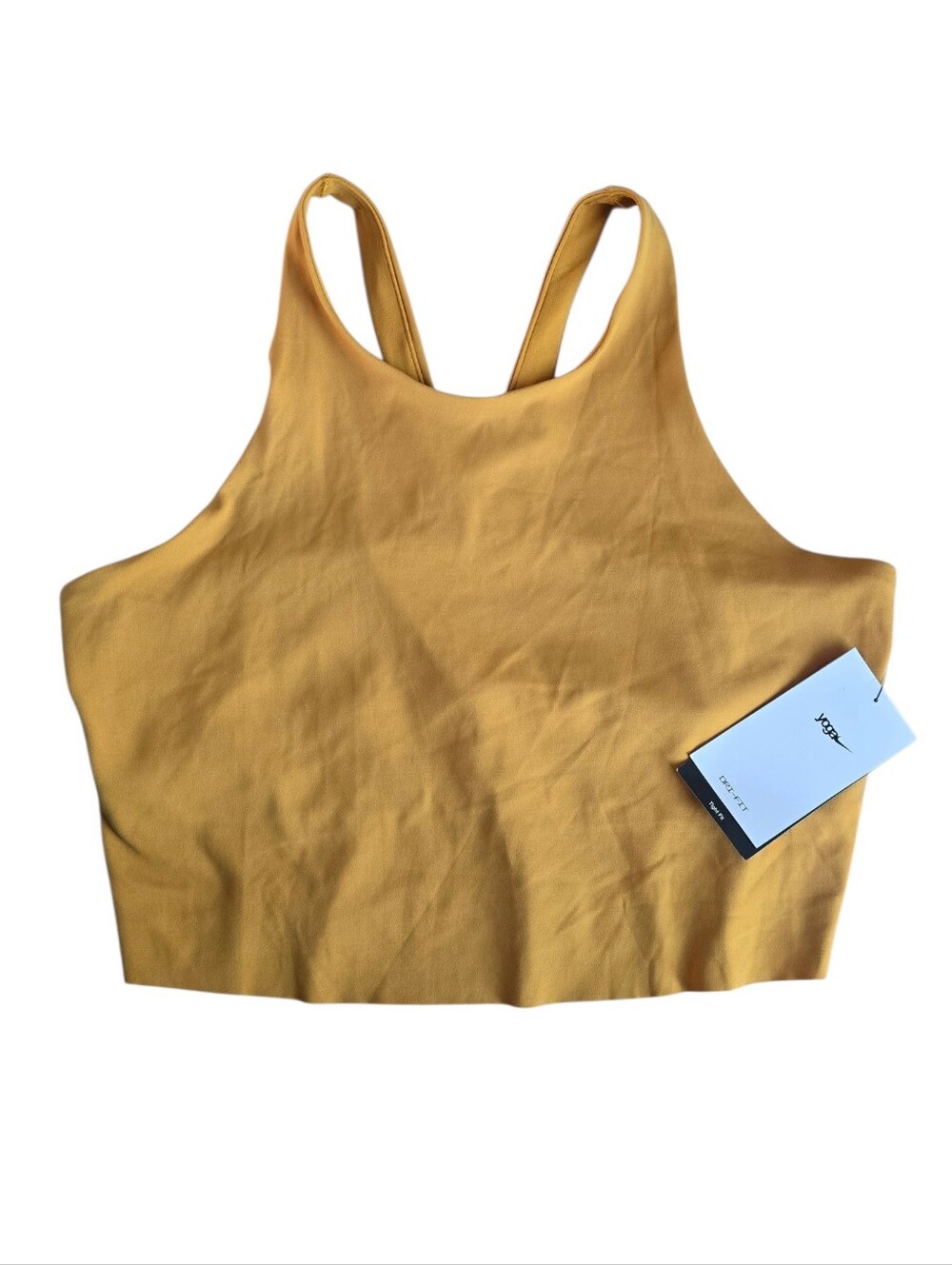 Nike Yoga Women's Yoga Dri-FIT Luxe Cropped Tank Top Gold Suede DQ6032 - Picture 5 of 10